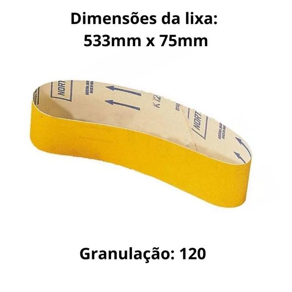 Imagem de 10 unidades Cinta de Lixa Estreita 533x75 Grão 120 Norton