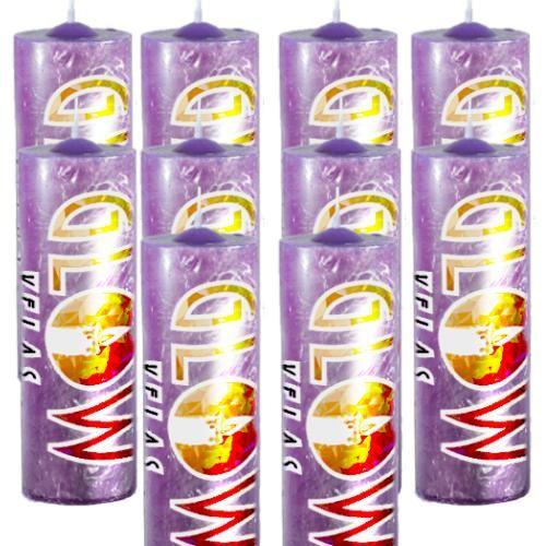 Imagem de 10 Velas De 7 Dias Roxo 100% Parafina Pura 260g