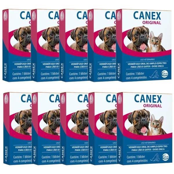 Imagem de 10 x Canex Original Vermífugo 4Comp Cães e Gatos - Ceva