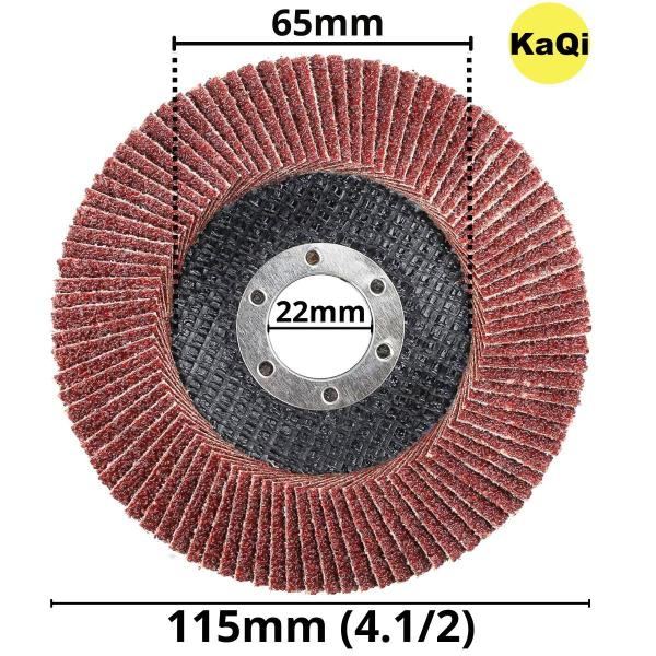 10 X Discos Flap Grão 120 Lixa 115Mm X 22Mm Cônico 4.1/2 - Kaqi Imagem de 10 X Discos Flap Grão 120 Lixa 115Mm X 22Mm Cônico 4.1/2