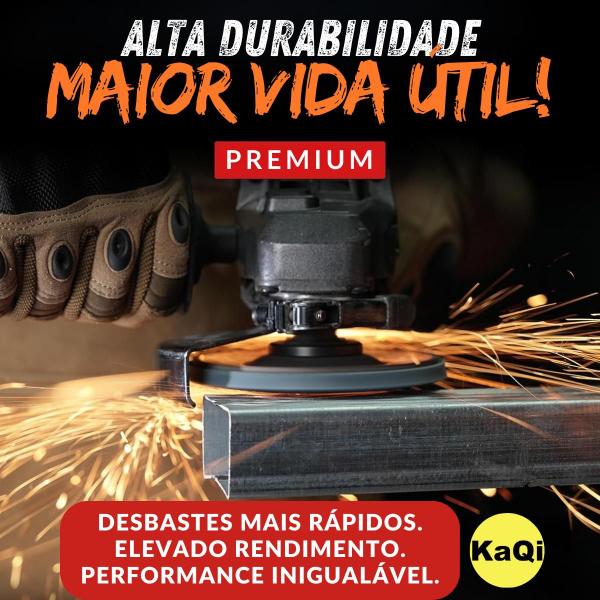 Imagem de 10 x Discos Flap Grão 40 Lixa 115mm x 22mm Cônico 4.1/2 Premium Pro KaQi