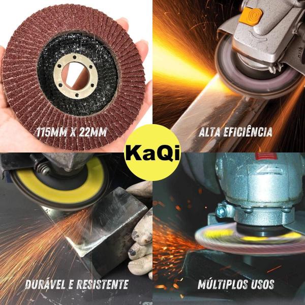 10 X Discos Flap Grão 80 Lixa 115Mm X 22Mm Cônico 4.1/2 - Kaqi Imagem de 10 X Discos Flap Grão 80 Lixa 115Mm X 22Mm Cônico 4.1/2
