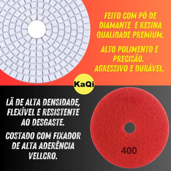 Imagem de 10 X Lixas Discos Grão Liso 4 Pol.100mm Diamantada Granito Mármore KaQi