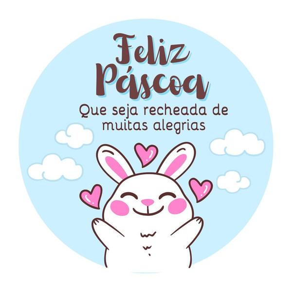 Imagem de 100 Adesivos Comemorativos Feliz Páscoa - 4cm Redondo -