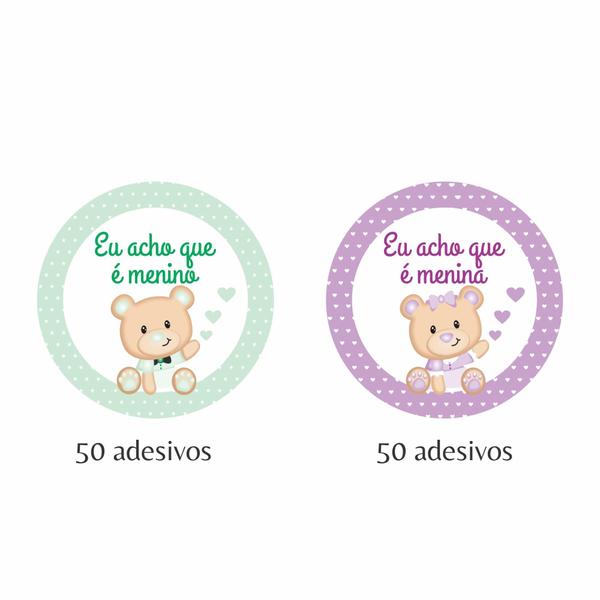 Imagem de 100 Adesivos Personalizados Chá Revelação Menino E Menina