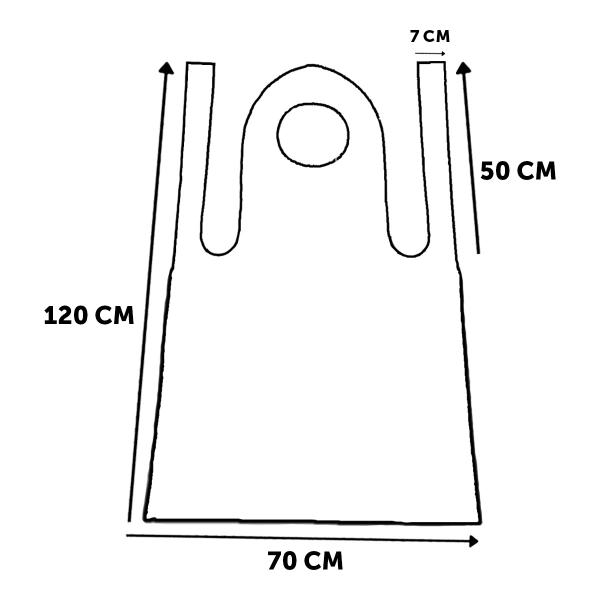 Imagem de 100 avental plastico transparente 70x120 descartavel