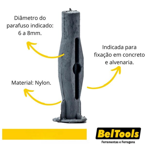 Imagem de 100 BUCHAS FU PARA TIJOLO FURADO 10mm Beltools