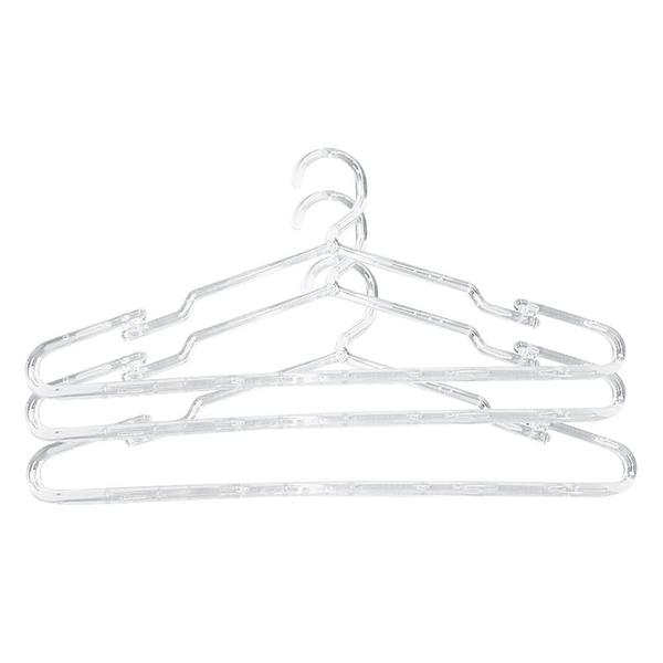 Imagem de 100 Cabides Acrílico Atacado Transparente Leve Adulto Para Calças Camisetas Loja Closet