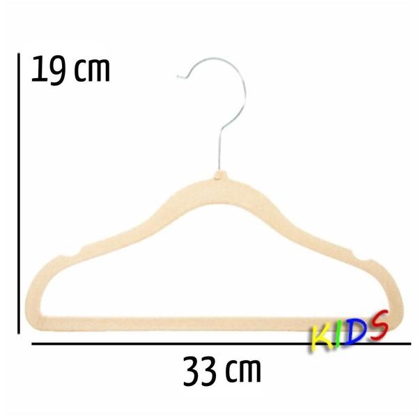 Imagem de 100 Cabides Veludo Organizador de Closet infantil bege creme 