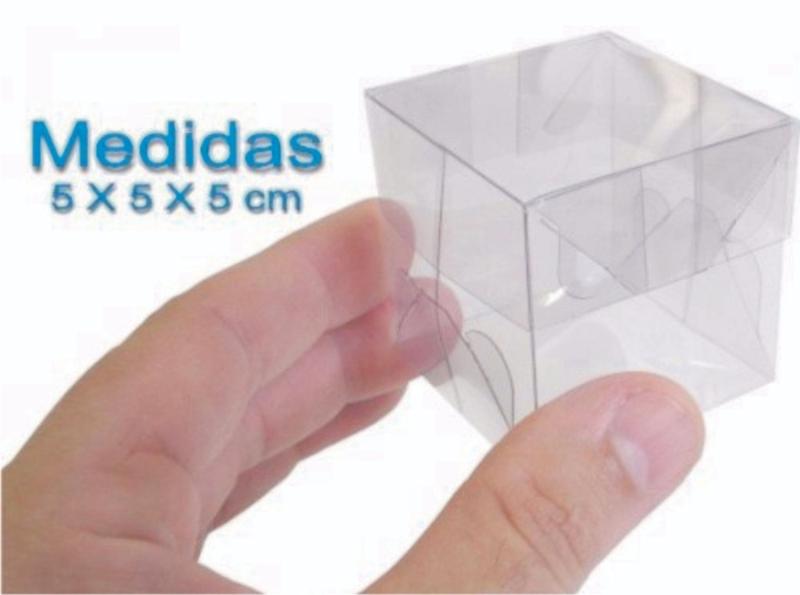 Imagem de 100 caixas de acetato transparente 5x5x5  na espessura de 0,21mm