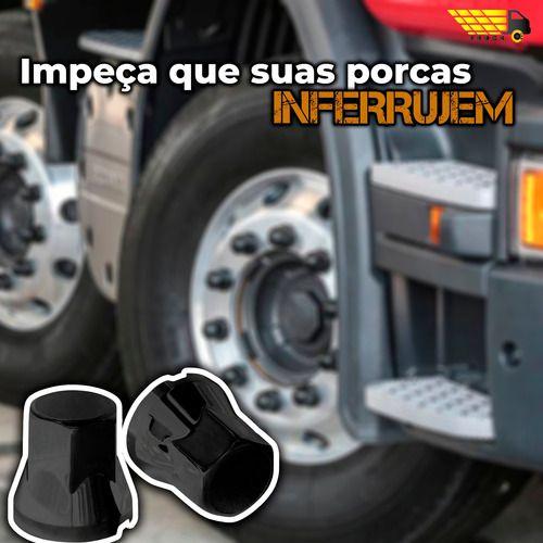 Imagem de 100 capa de porca black premium sextavada 32 e 33mm