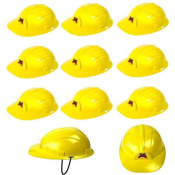 Imagem de 100 Chapéu Construção Capacete Fantasia Igrejas Infantil Adulto Amarelo