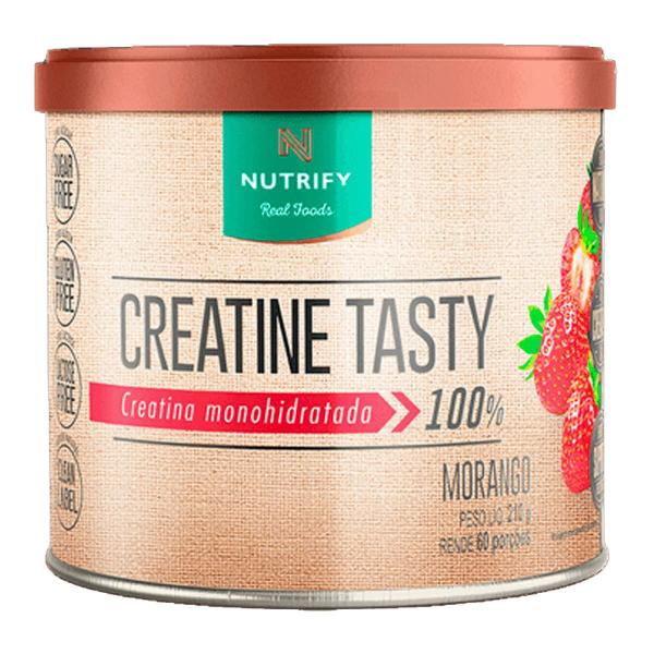 Imagem de 100% Creatina Sabor Morango 210g Nutrify Pura Monohidratada Ganho Massa Em Pó Essential Pro Force Força