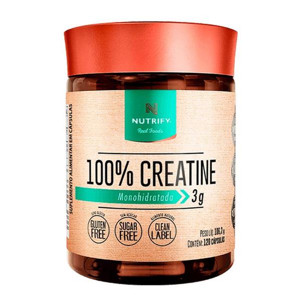 100% Creatine Monohidratada 120 Cápsulas - Nutrify - NUTRIFY REAL FOODS Imagem de 100% Creatine Monohidratada 120 Cápsulas - Nutrify