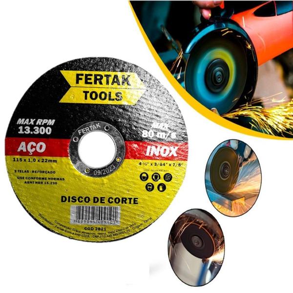 Imagem de 100 Discos De Corte Para Inox 115 X 1,2 - Fertak - 2821