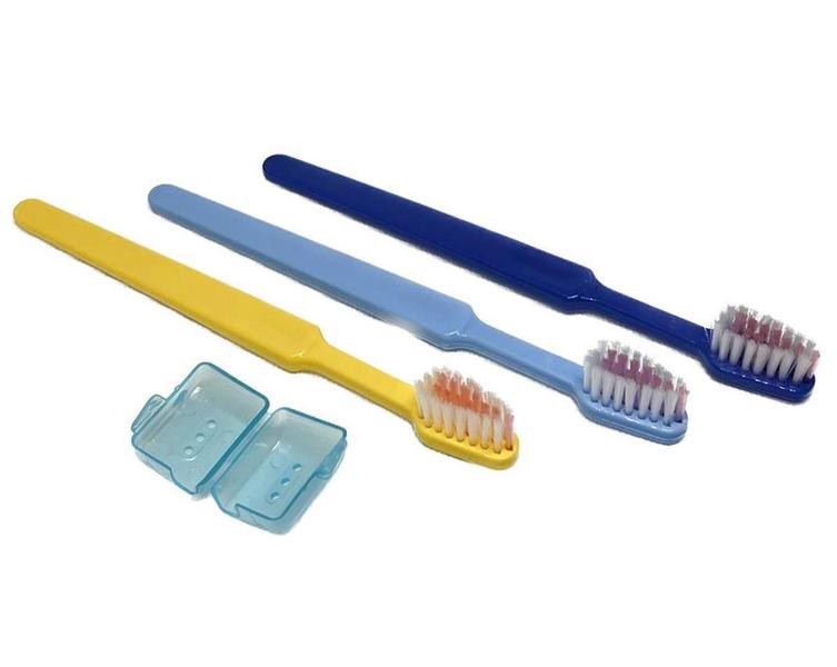 Imagem de 100 Escova Dental Infantil Macia Com Protetor De Cerdas Kit