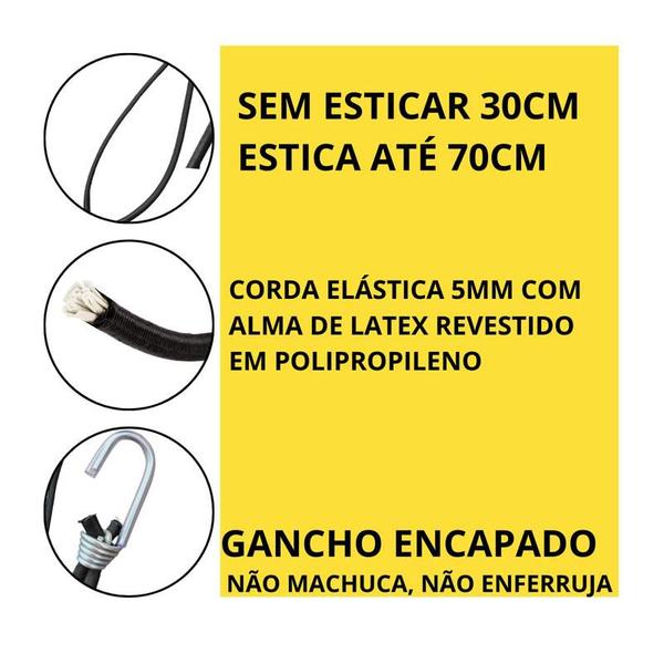 Imagem de 100 Extensor Elástico Para Lona De Caminhão Preto