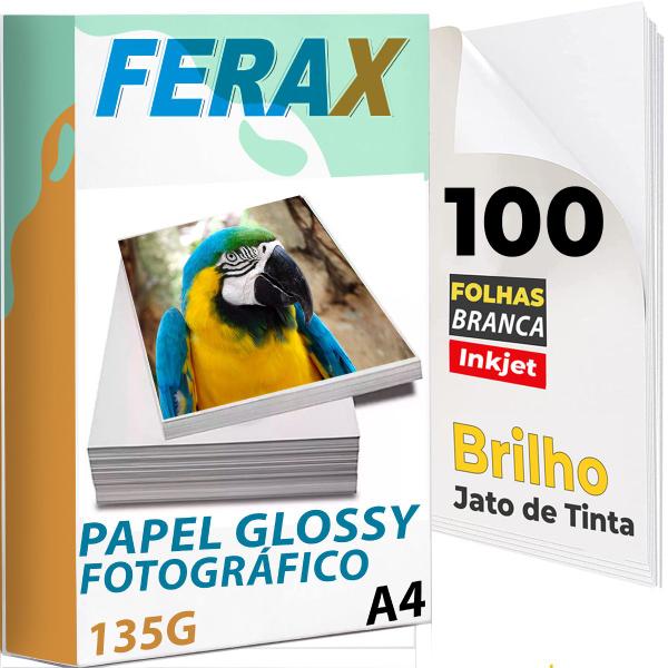 Imagem de 100 Folhas Papel Foto Glossy Adesivo À Prova D'água A4 135g