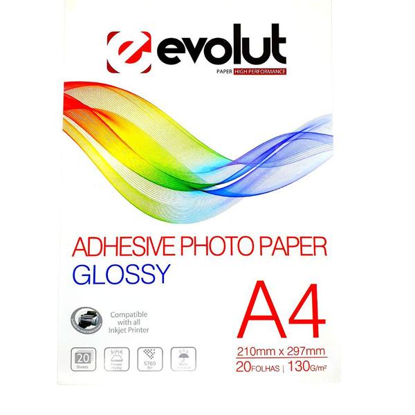 Imagem de 100 Folhas Papel Fotográfico Adesivo Glossy A4 130g Premium