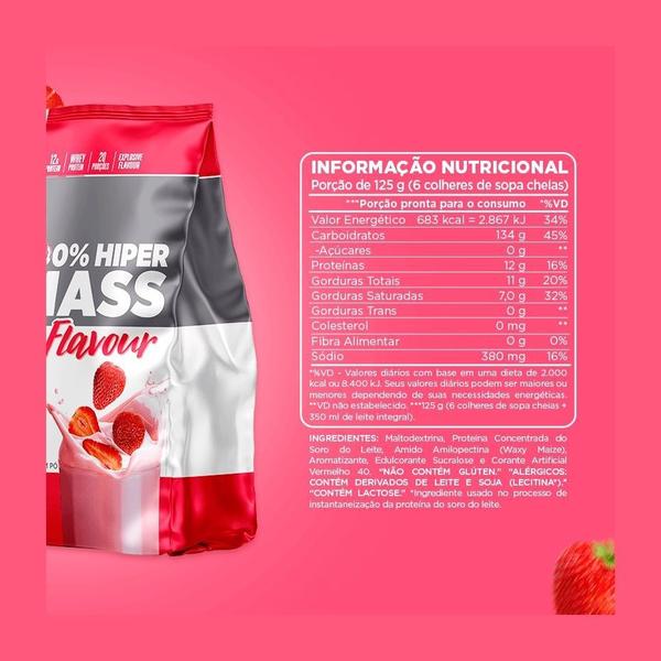 Imagem de 100% Hiper Mass Flavour (2,5kg) - Sabor: Morango