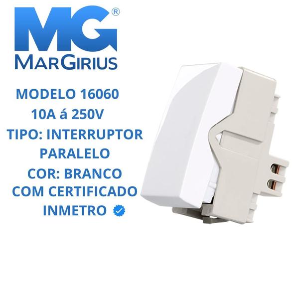 Imagem de 100 Interruptores Paralelo Sleek 10a 250v Margirius Plástico