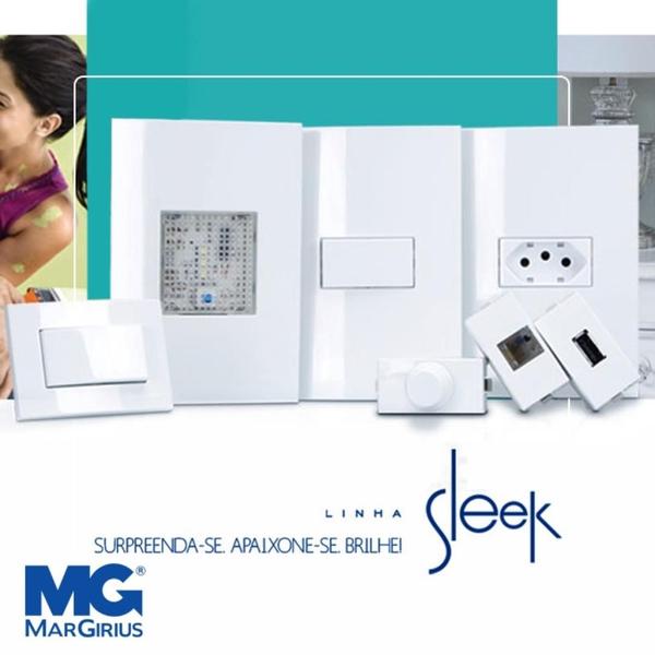 Imagem de 100 Interruptores Simples Branco Sleek 16062 10a 250v