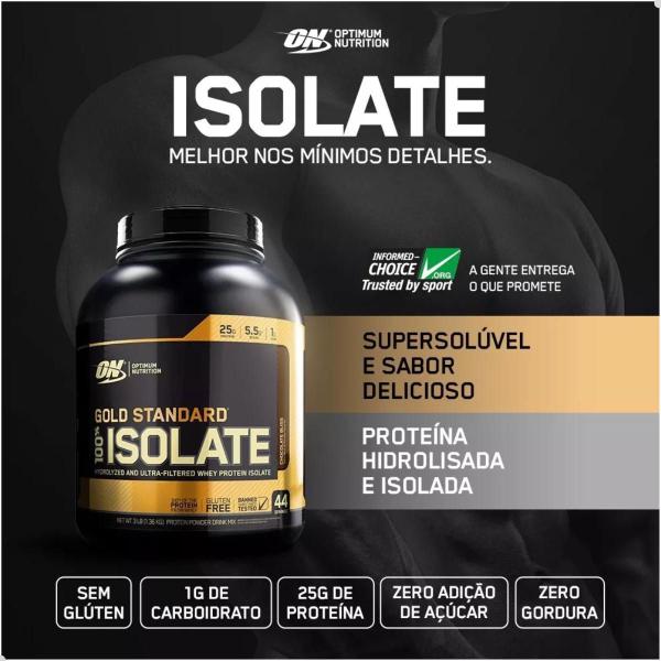 100% Isolate Whey Gold Standard 2,28Kg 5,02 LBS Optimum Nutrition Imagem de 100% Isolate Whey Gold Standard 2,28Kg 5,02 LBS Optimum Nutrition