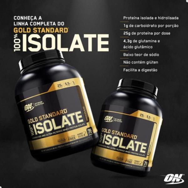 100% Isolate Whey Gold Standard 2,28Kg 5,02 LBS Optimum Nutrition Imagem de 100% Isolate Whey Gold Standard 2,28Kg 5,02 LBS Optimum Nutrition