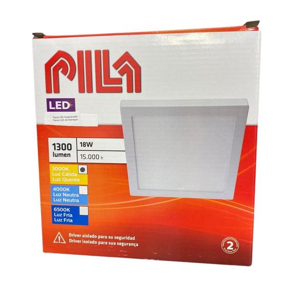 Imagem de 100 Luminárias Painel Led Sobrepor Philips Pila 18w 3000k