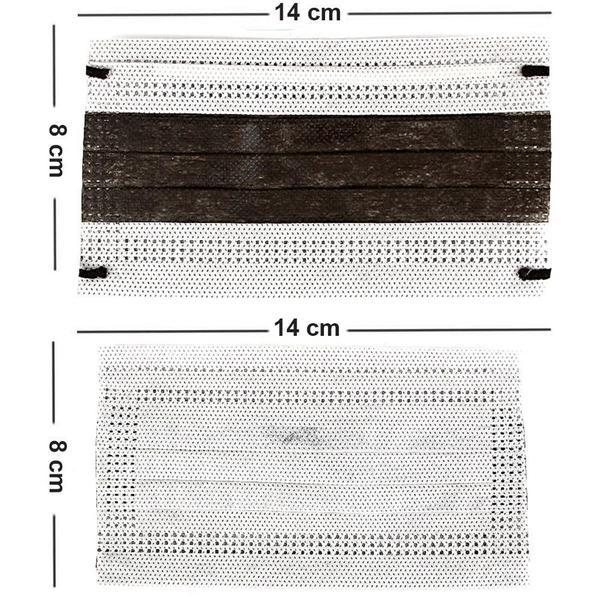 Imagem de 100 Máscaras Cirúrgicas Infantis Preto Descartável Tripla Camada Com Filtro Miralupa