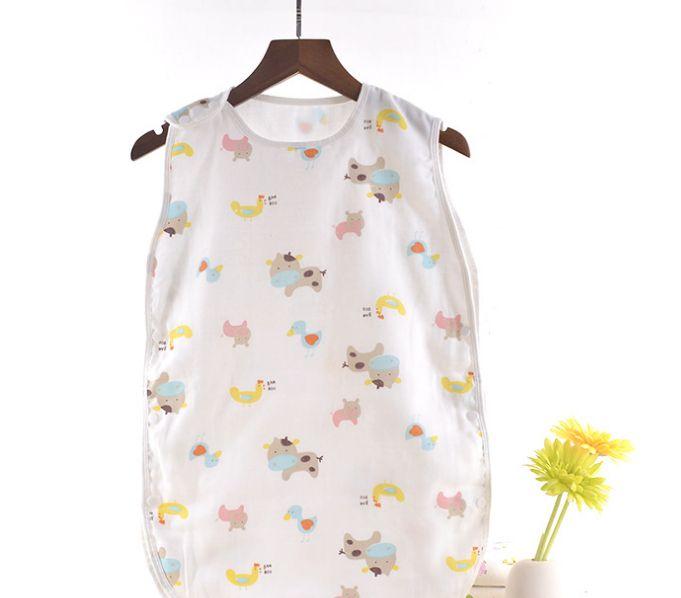 Imagem de 100% Muslin Sleeveless Vest Jumpsuit Cotton Gaze Soft 4 Layers Baby Sleeping Bags For Toddler Bedding Sacks Baby Sleepsack Sacos