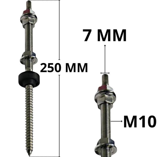 Imagem de 100 Parafuso Estrutural Solar 250mm Para Telha Fibrocimento