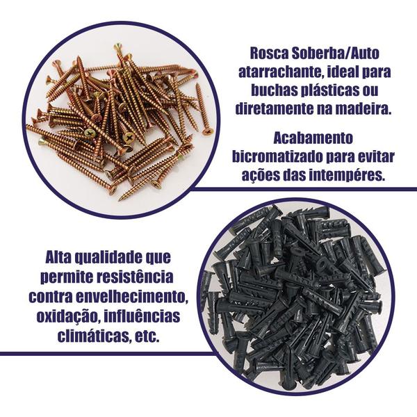 Imagem de 100 Parafusos Phillips C/bucha 6mm Anel- total 200 Unidades