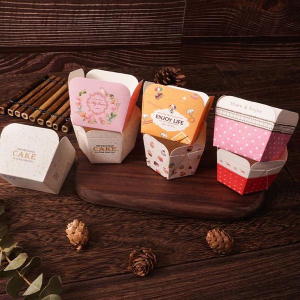 Imagem de 100 *pcs Hokkaido Flow Heart Cake Paper Cup, Square Box