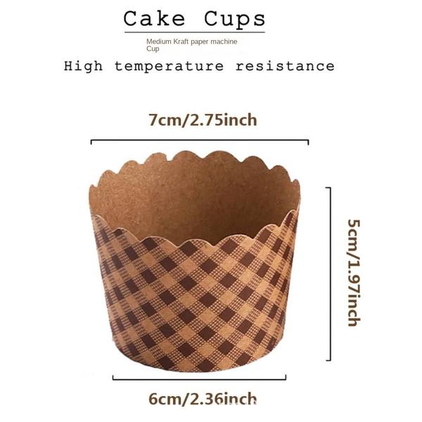 Imagem de 100 *pcs Kraft Paper Machine-made Muffin Cups,