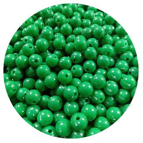 Imagem de 100 pçs miçanga bola lisa 8mm verde bandeira p/ bijuterias, colares, pulseiras e artesanatos em geral