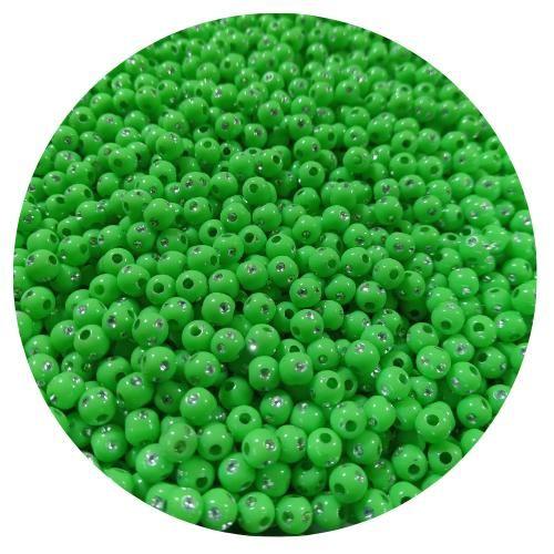 Imagem de 100 pçs miçanga verde c/ strás 5mm abs ideal para bijuterias colares e pulseiras em geral