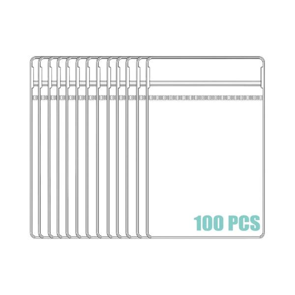 Imagem de 100 Peças de Pequenos Sacos para Joias - PVC Transparente com Zíper Autovedante