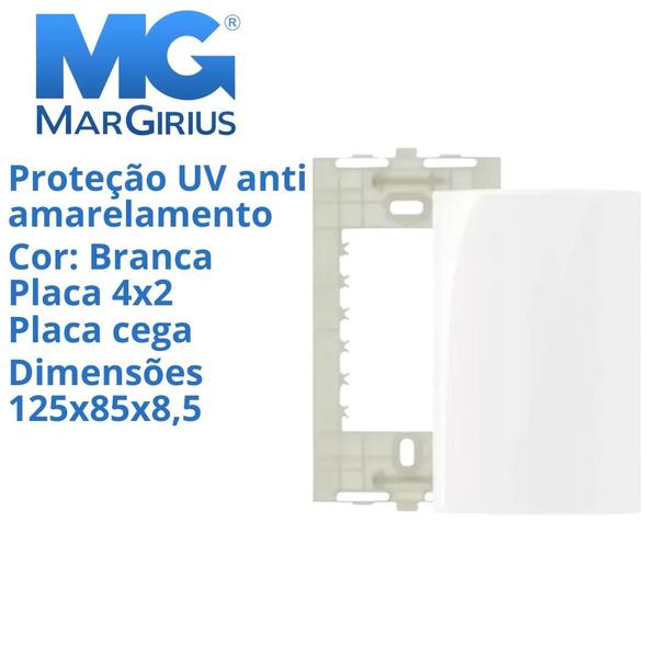 Imagem de 100 Placas Brancas Cega Com Suporte 4x2 Margirius Sleek