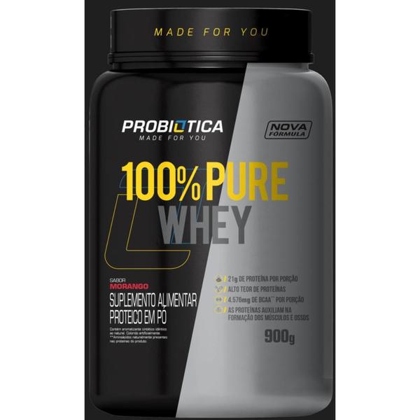 Imagem de 100% Pure Whey 900g - Morango