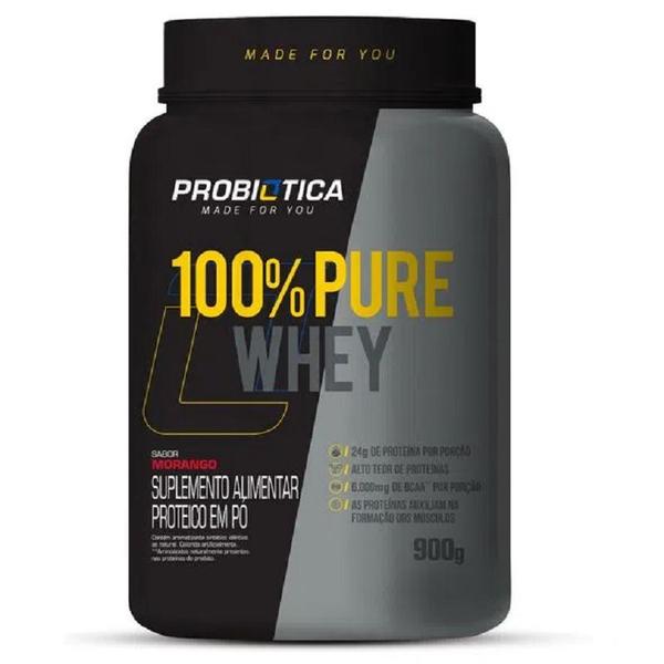 100% Pure Whey Pote 900g - Probiótica Imagem de 100% Pure Whey Pote 900g - Probiótica