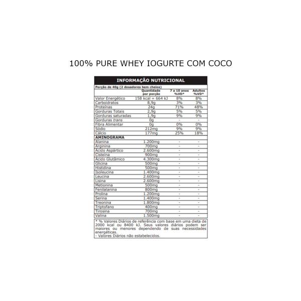 Imagem de 100% pure whey probiotica 900g - iogurte com coco