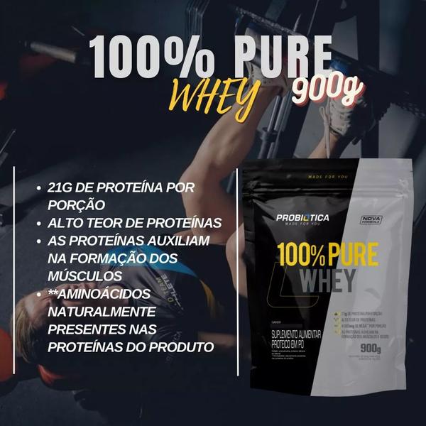 Imagem de 100% pure whey probiotica refil 900g - chocolate