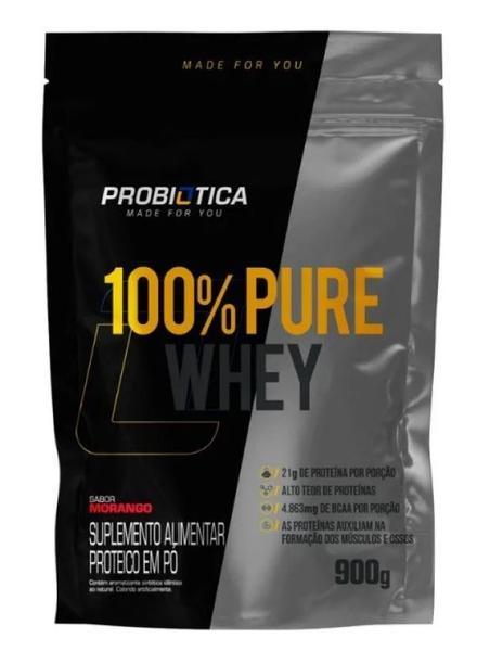 100% Pure Whey Protein concentrado Refil 900g Probiotica Imagem de 100% Pure Whey Protein concentrado Refil 900g Probiotica