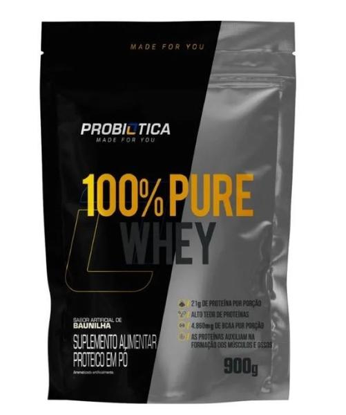 100% Pure Whey Protein concentrado Refil 900g Probiotica Imagem de 100% Pure Whey Protein concentrado Refil 900g Probiotica