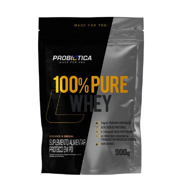 Imagem de 100% Pure Whey Refil 900g Cookies - Probiotica