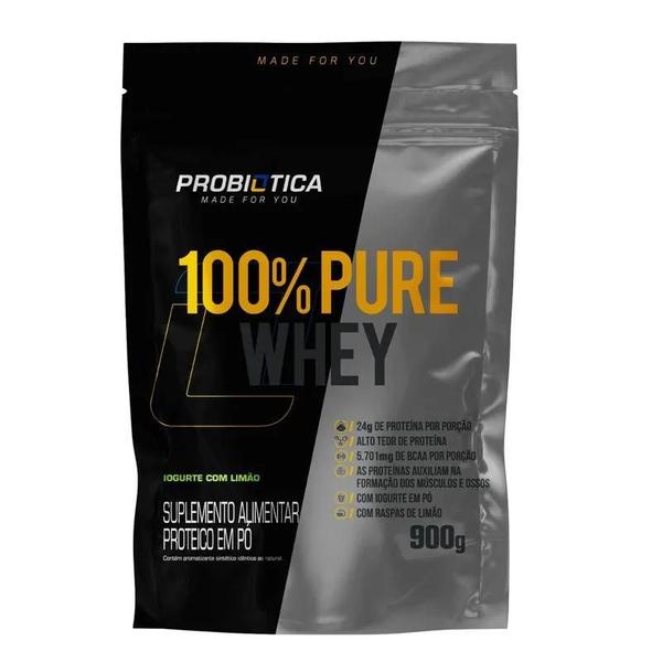 100% Pure Whey Refil (900g) - Probiótica Imagem de 100% Pure Whey Refil (900g) - Probiótica