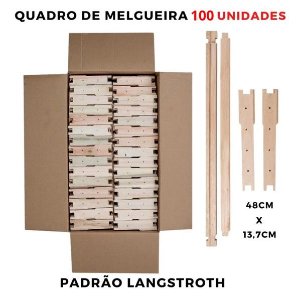 Imagem de 100 Quadros Caixilhos para Melgueira Abelha Desmontado Langstroth