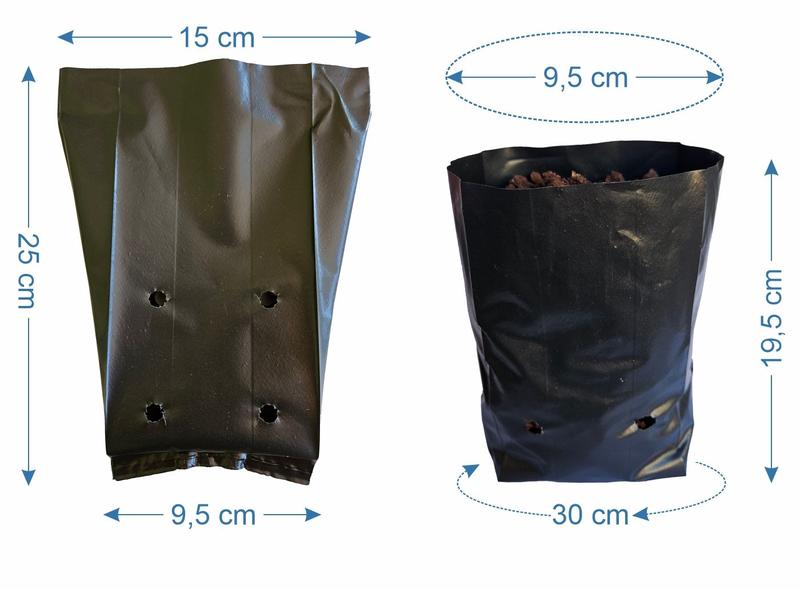 100 Saco de Muda Reforçado 15x25cm 150 Micras - AAZ Imagem de 100 Saco de Muda Reforçado 15x25cm 150 Micras