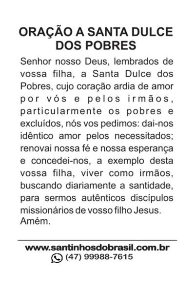 100 Santinhos Santa Dulce dos Pobres (oração verso) - 7x10 cm - Santinhos do Brasil Imagem de 100 Santinhos Santa Dulce dos Pobres (oração verso) - 7x10 cm